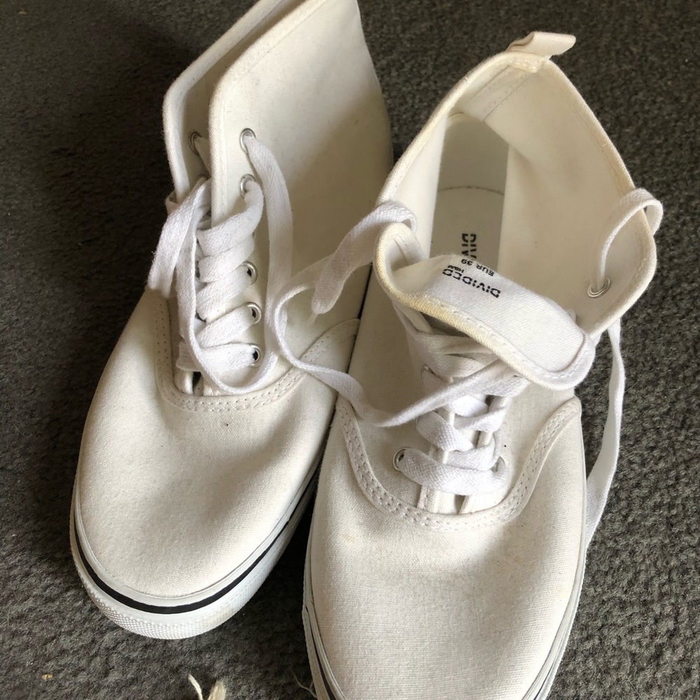 White canvas high top